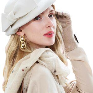 Vintage Wool Felt Pillbox Hat Womens Church Derby Winter Fascinator Veil